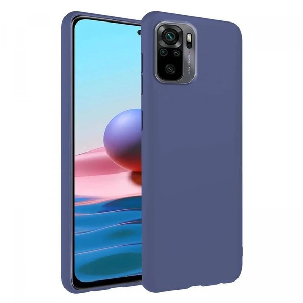 Xiaomi Redmi Note 10S İnce Mat Silikon Kılıf Lacivert ürün görseli 1