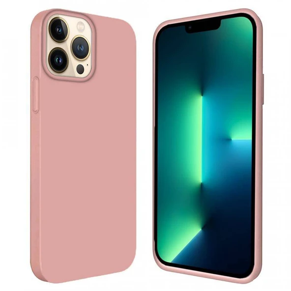 Apple iPhone 13 Pro 6.1'' İçi Kadife Silikon Kılıf Rose ürün görseli 1