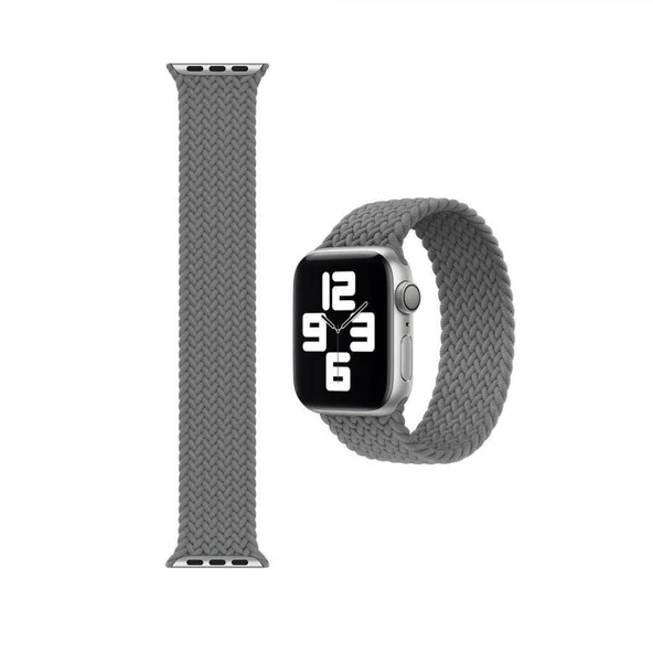 Apple Watch 2 42 MM Tek Parça LARGE Hasır Kordon Gri - Resim 2