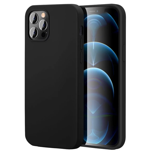 Apple iPhone 14 Pro 6.1'' İnce Mat Silikon Kılıf Siyah ürün görseli 1