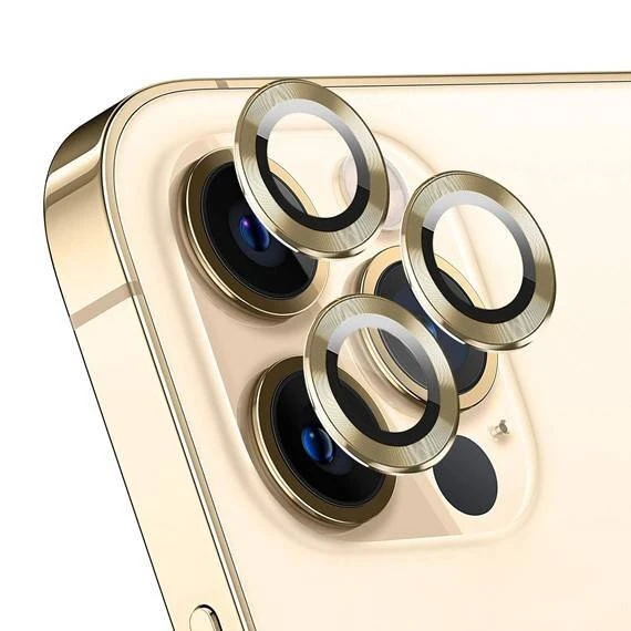 Apple iPhone 14 Pro Max 6.7'' Metal Çerçeveli Kamera Koruma Lensi Gold ürün görseli 1