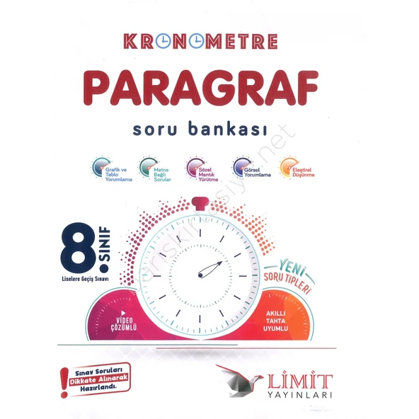Limit Yayınları 8. Sınıf LGS Kronometre Paragraf Soru Bankası ürün görseli 1