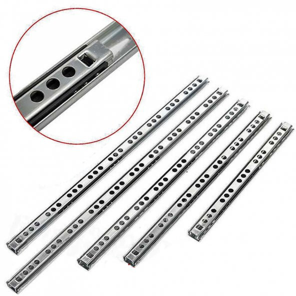 Aletçantam 17mm Teleskopik İnce Çekmece Rayı  - 31cm (2 parça set) ürün görseli 1