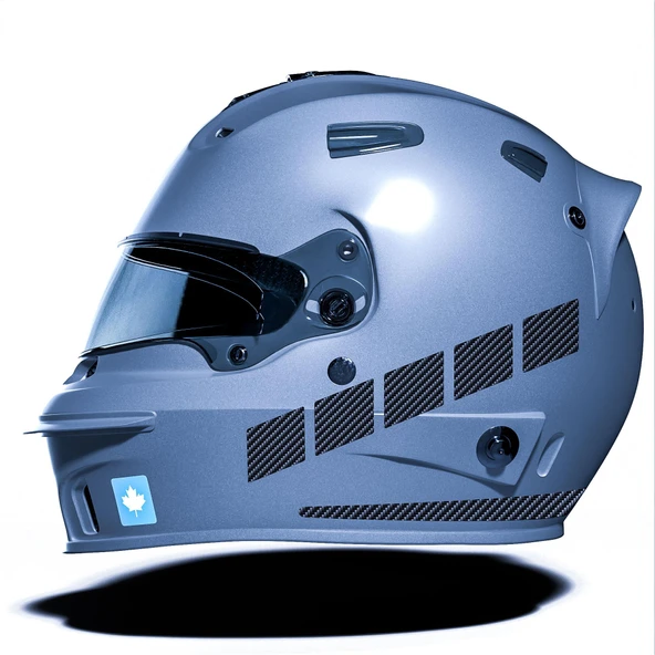 Şerit Tasarımlı Siyah Karbon Fiber Dokulu Motosiklet Kask Sticker Çınar Extreme ürün görseli 1