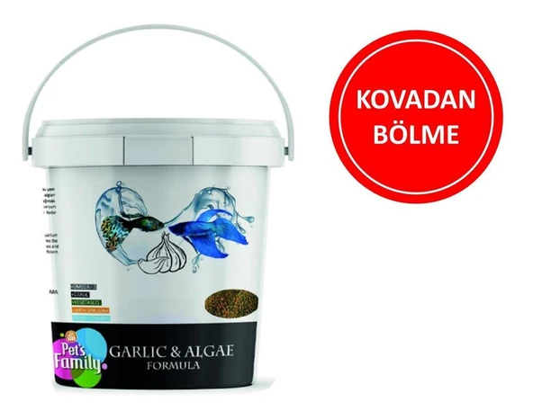 Pets Family Garlıc & Algae Formula Sarmısaklı Tropikal Balık Yemi ( KOVADAN BÖLME ) 50 Gr ürün görseli 1