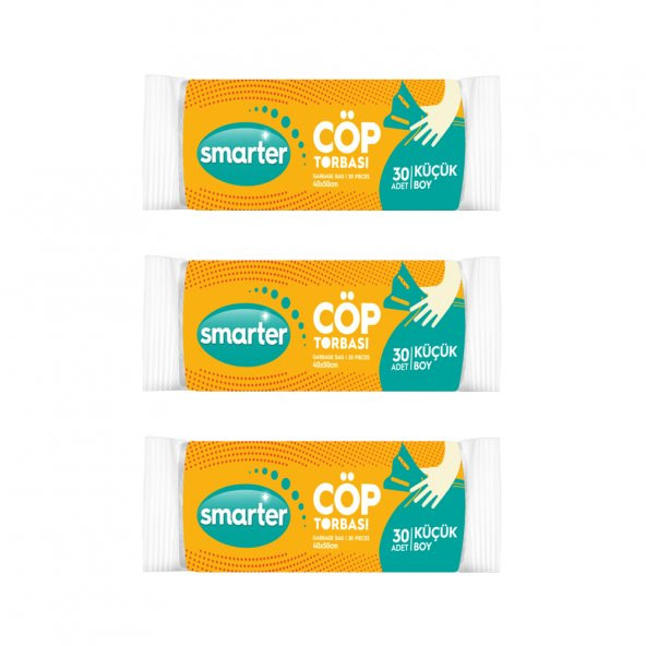 SMARTER 3 LÜ KÜÇÜK BOY ÇÖP TORBASI MİNİ 40x50cm ( ÇÖP POŞETİ ) ürün görseli 1