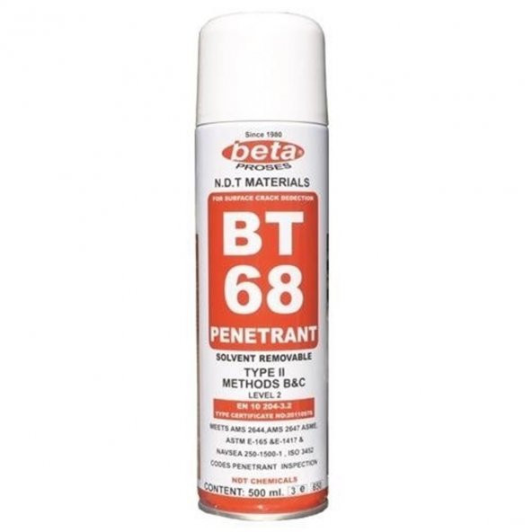 BETA BT 68 PENETRANT ÇATLAK SPREYİ KIRMIZI 500 ML ürün görseli 1