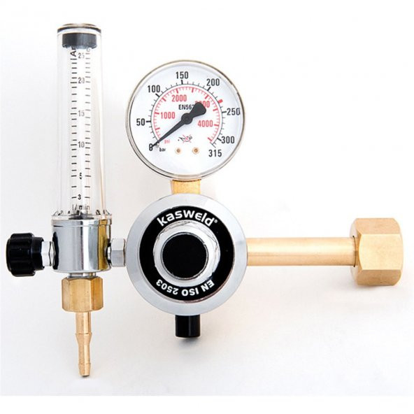 KASWELD 2304-F1 TEK FLOWMETRELİ CO2 BASINÇ DÜŞÜRÜCÜ ürün görseli 1