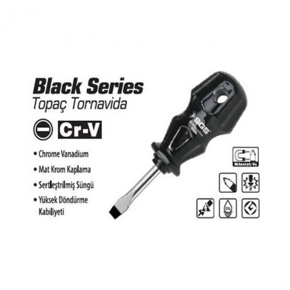 SGS 6*35 TOPAÇ DÜZ TORNAVİDA BLACK SERİ ürün görseli 1