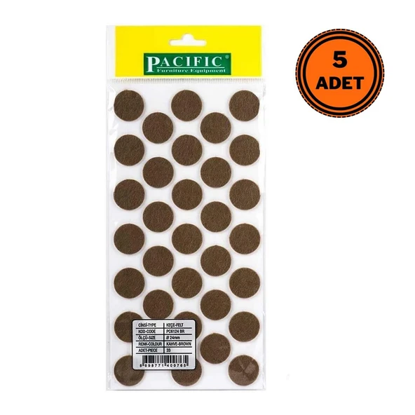 5 Adet Pacific Zemin Koruyucu Yapışkan Yuvarlak Keçe 24 mm ürün görseli 1