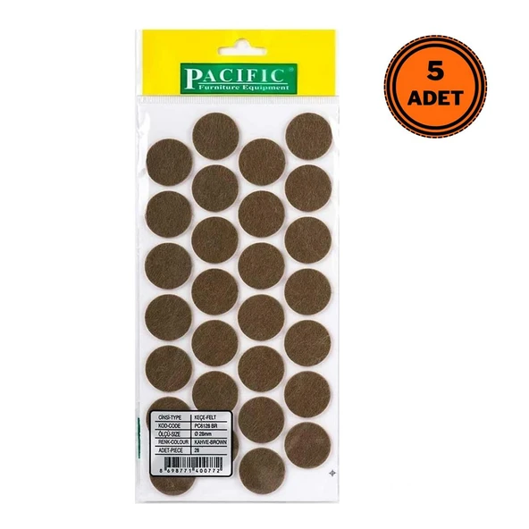 5 Adet Pacific Zemin Koruyucu Yapışkan Yuvarlak Keçe 28 mm ürün görseli 1