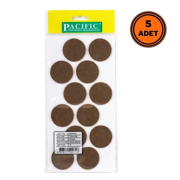 5 Adet Pacific Zemin Koruyucu Yapışkan Yuvarlak Keçe 40 mm ürün görseli 1