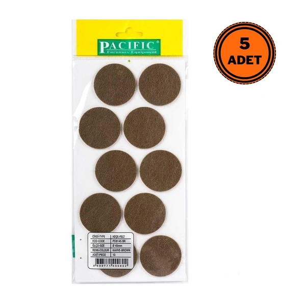 5 Adet Pacific Zemin Koruyucu Yapışkan Yuvarlak Keçe 45 mm ürün görseli 1
