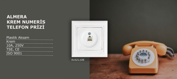 ALMERA BEYAZ NUMERİS TELEFON PRİZİ - Resim 2
