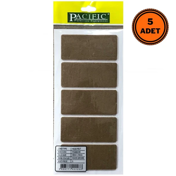 5 Adet Pacific Zemin Koruyucu Yapışkan Keçe 40 mm x 90 mm ürün görseli 1