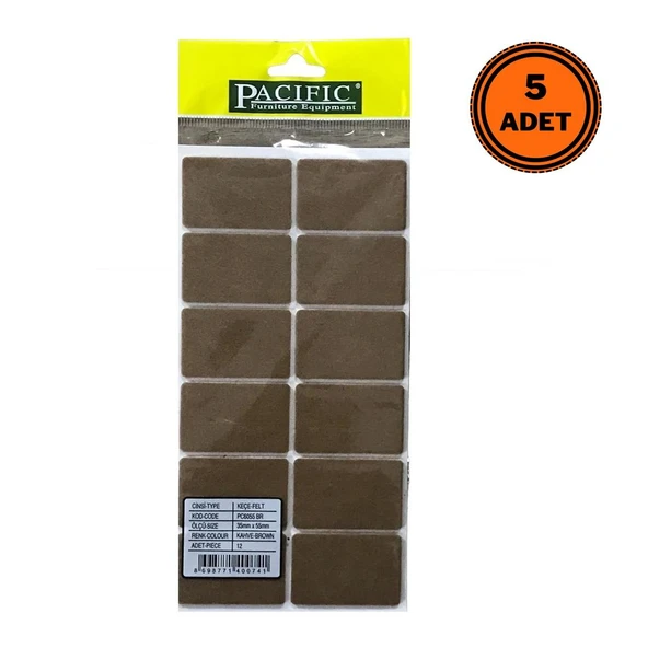 5 Adet Pacific Zemin Koruyucu Yapışkan Keçe 35 mm x 55 mm ürün görseli 1