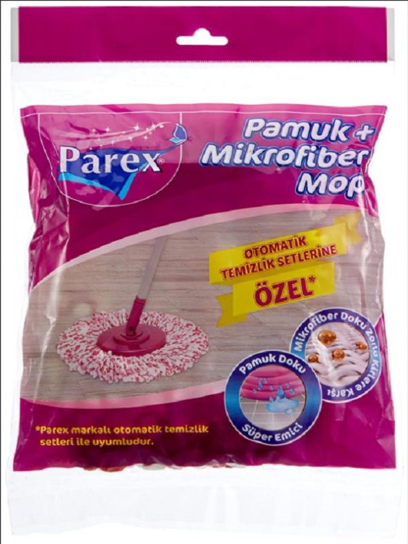PAREX PAMUK+MİKROFİBER OTOMATİK YEDEK MOP ürün görseli 1