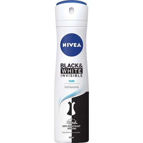 Nivea İnvisible Black&Whıte Pure Sprey Deodorant 150Ml Kadın ürün görseli 1