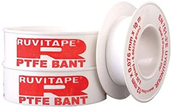 RUVİTAPE TEFLON BANDI KIRMIZI  0,076MM*12MM*10M ürün görseli 1