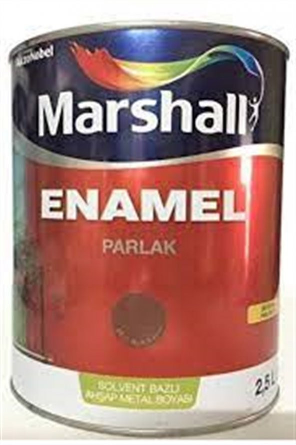 MARSHALL ENAMEL SOLVENT BAZLI AHŞAP-METAL BOYASI PARLAK AÇIK KAHVE 2,50 LT ürün görseli 1