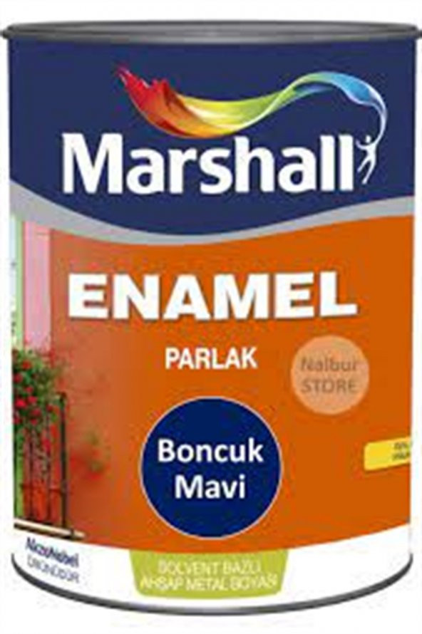 ENAMEL SOLVENT BAZLI AHŞAP-METAL BOYASI PARLAK BONCUK MAVİ 0,75LT ürün görseli 1