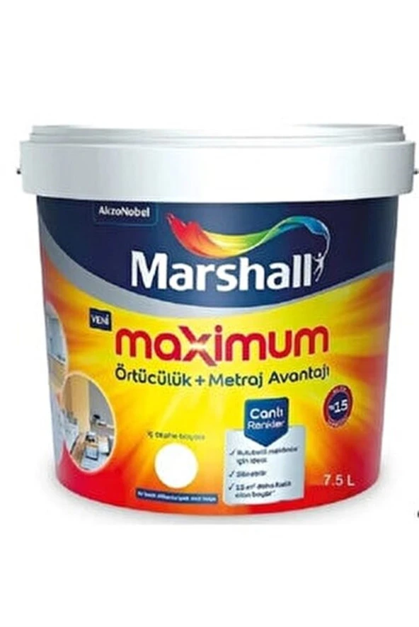 MAXİMUM SİLİKONLU İPEK MAT BM BAZ İÇ CEPHE BOYASI 2,5 LT ürün görseli 1