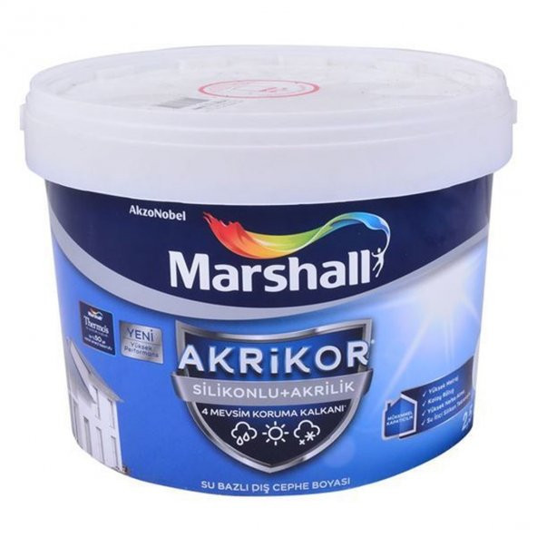 AKRİKOR SİLİKONLU AKRİLİK BC BAZ DIŞ CEPHE BOYASI 2,5 LT ürün görseli 1