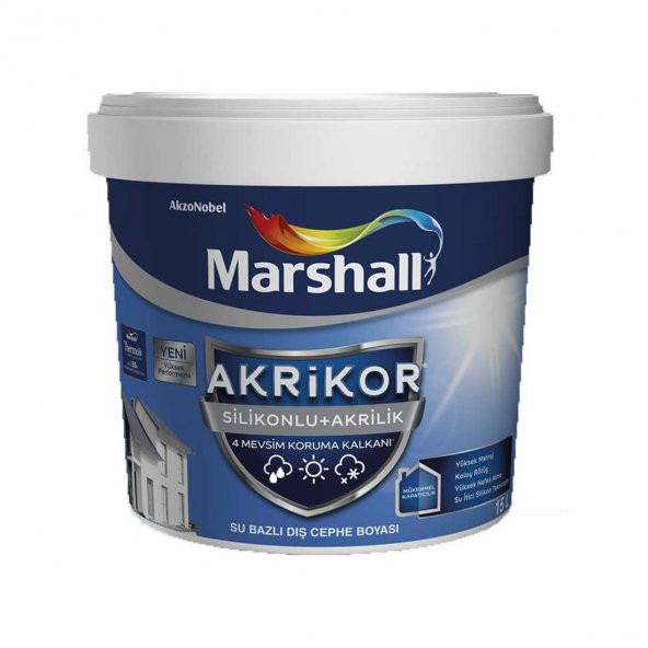 AKRİKOR SİLİKONLU AKRİLİK BW BAZ DIŞ CEPHE BOYASI 15 LT ürün görseli 1