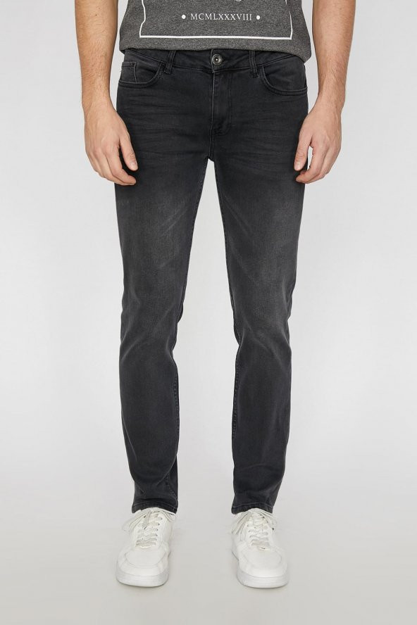 Erkek Gri Pantolon 9YAM43749LD - Resim 2