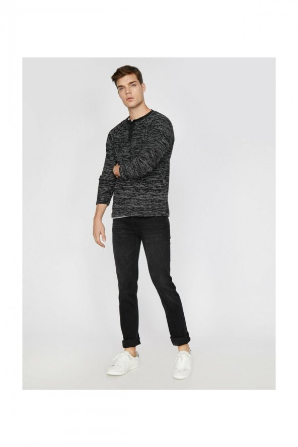 Erkek Gri Pantolon 9YAM43749LD - Resim 6