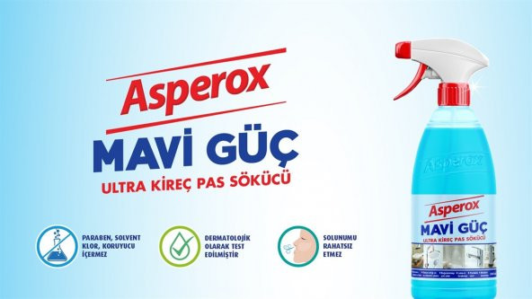 PEROS ASPEROX MAVİ GÜÇ ULTRA KİREÇ PAS SÖKÜCÜ SPREY 1 L 197260 ürün görseli 1