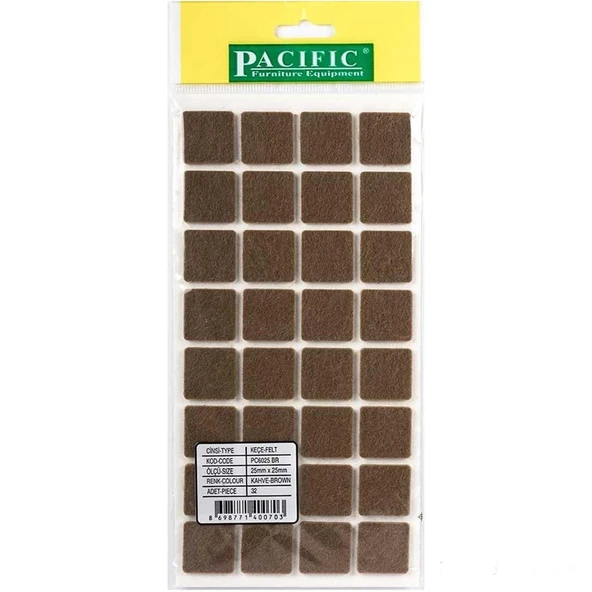 Pacific Zemin Koruyucu Yapışkan Kare Keçe 25 mm x 25 mm ürün görseli 1