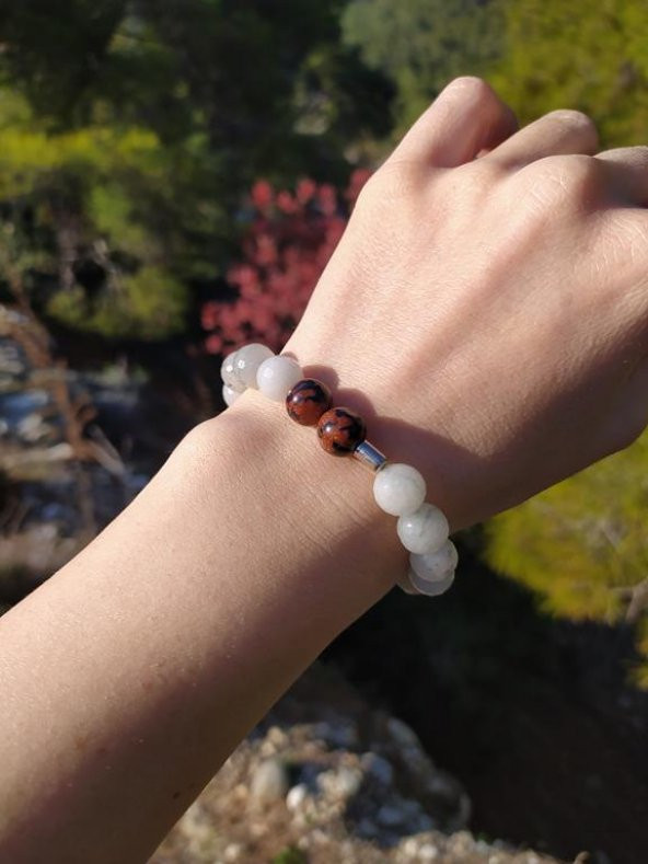 Bileklik Doğal Taş Çakra Elastik Aşk Sevgili Bileklik Unisex Yoga Enerji Bilezik ürün görseli 1