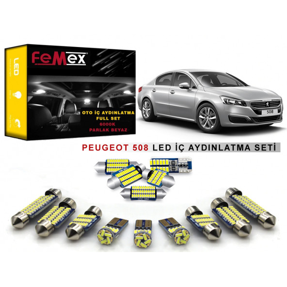 Peugeot 508 LED İç Aydınlatma Ampul Seti FEMEX Parlak Beyaz ürün görseli 1