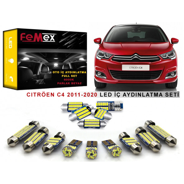 Citröen C4 (2011-2020) LED İç Aydınlatma Ampul Seti FEMEX Parlak Beyaz ürün görseli 1