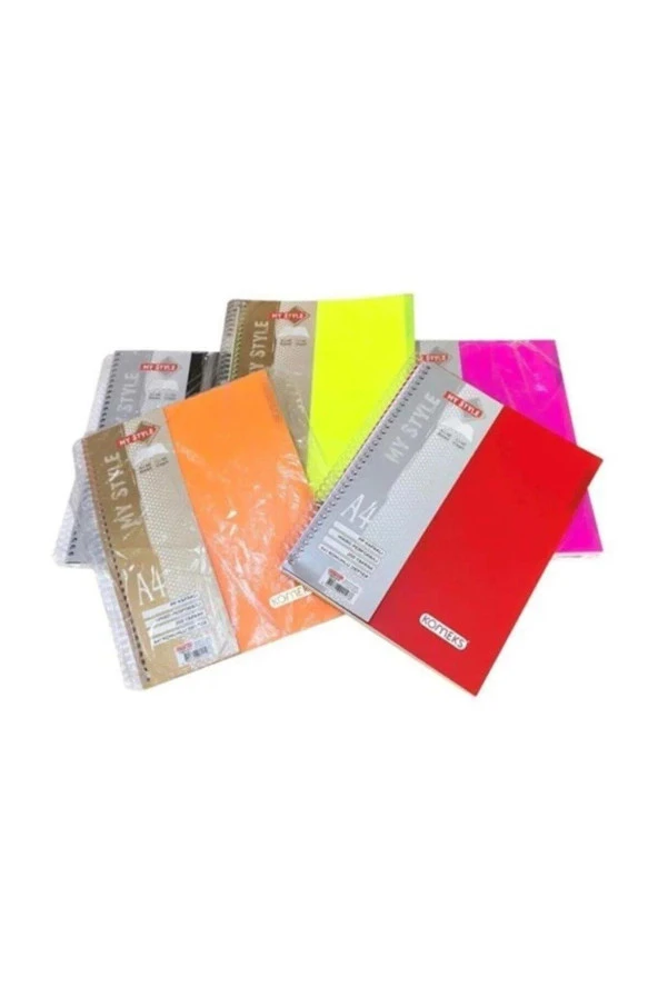 Komeks Spiralli Defter Plastik Kapak 3+1 Seperatörlü Kareli-Çizgili 160 Yaprak A4 (26 Lı Paket) ürün görseli 1