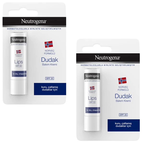 Neutrogena SPF 20 Güneş Koruma Faktörlü Dudak Bakım Kremi 4,8 g 2 ADET ürün görseli 1