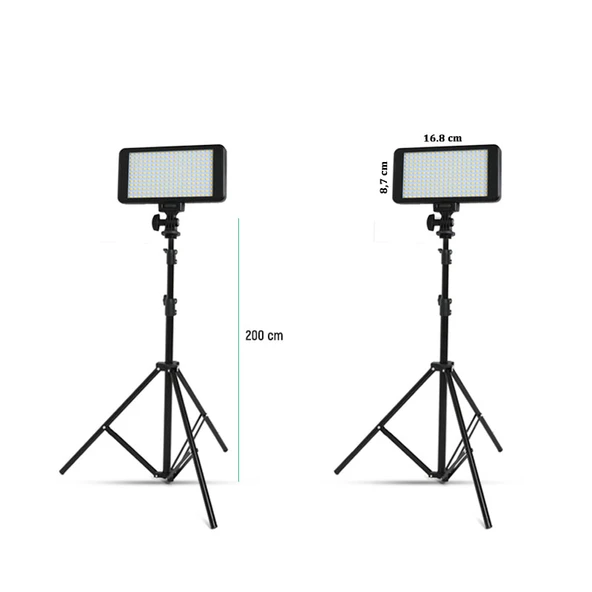 GDX Pro 228AS 2'li LED Set Bataryalı Bi-Color Video Işığı 200cm Işık Ayağı Full Paket ürün görseli 1