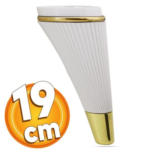 Iron Lüks Mobilya Kanepe Tv Ünitesi Konsol Koltuk Ayağı 19 Cm Beyaz Gold Ayakları ürün görseli 1