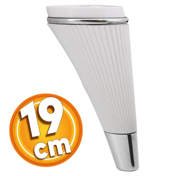 Iron Lüks Mobilya Kanepe Tv Ünitesi Konsol Koltuk Ayağı 19 Cm Beyaz Krom Ayakları ürün görseli 1