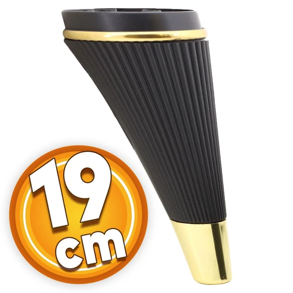 Iron Lüks Mobilya Kanepe Tv Ünitesi Konsol Koltuk Ayağı 19 Cm Siyah Gold Ayakları ürün görseli 1