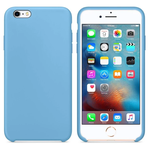 Apple iPhone 6 Plus Altı Açık Liquit Lansman Silikon Gök Mavisi ürün görseli 1
