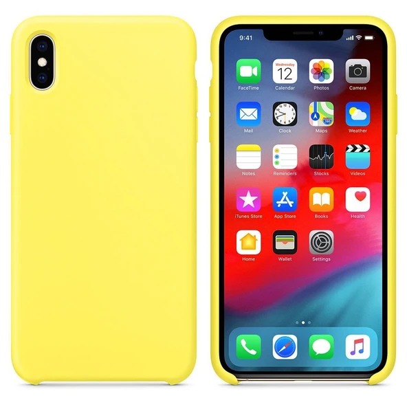 Apple iPhone X Altı Açık Liquit Lansman Silikon Limon Sarısı ürün görseli 1