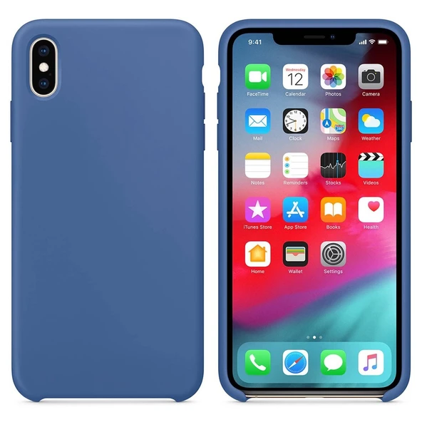 Apple iPhone X Altı Açık Liquit Lansman Silikon Menekşe Mavisi ürün görseli 1