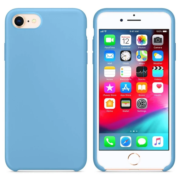 Apple iPhone 7 Altı Açık Liquit Lansman Silikon Gök Mavisi ürün görseli 1