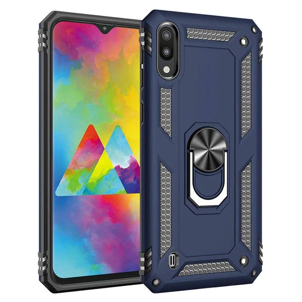 Samsung Galaxy M10 (M105G) Yüzüklü Tank Kılıf Lacivert ürün görseli 1
