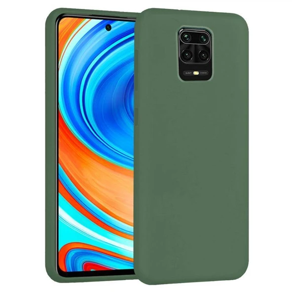 Xiaomi Redmi Note 9 Pro İçi Kadife Silikon Kılıf Yeşil ürün görseli 1
