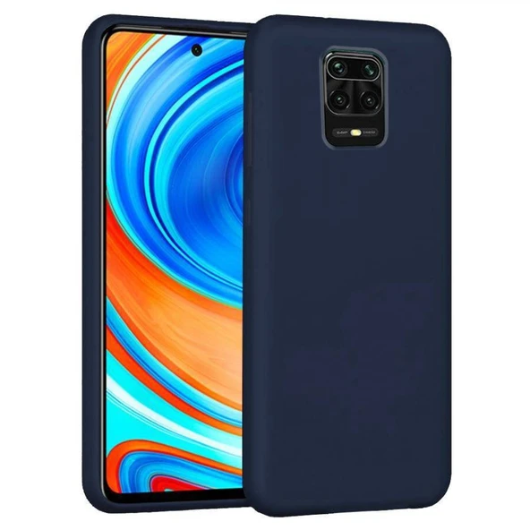 Xiaomi Redmi Note 9 Pro İçi Kadife Silikon Kılıf Lacivert ürün görseli 1