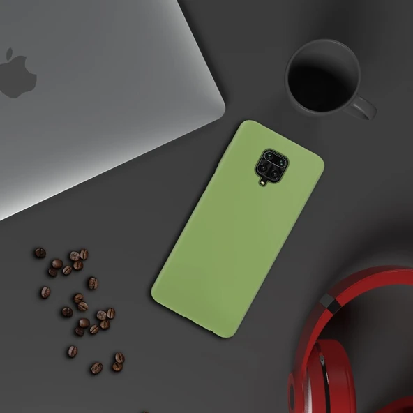Xiaomi Redmi Note 9 Pro İnce Mat Silikon Kılıf Yeşil - Resim 3