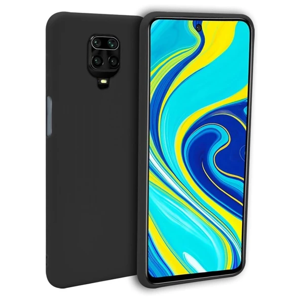 Xiaomi Redmi Note 9 Pro İnce Mat Silikon Kılıf Siyah ürün görseli 1